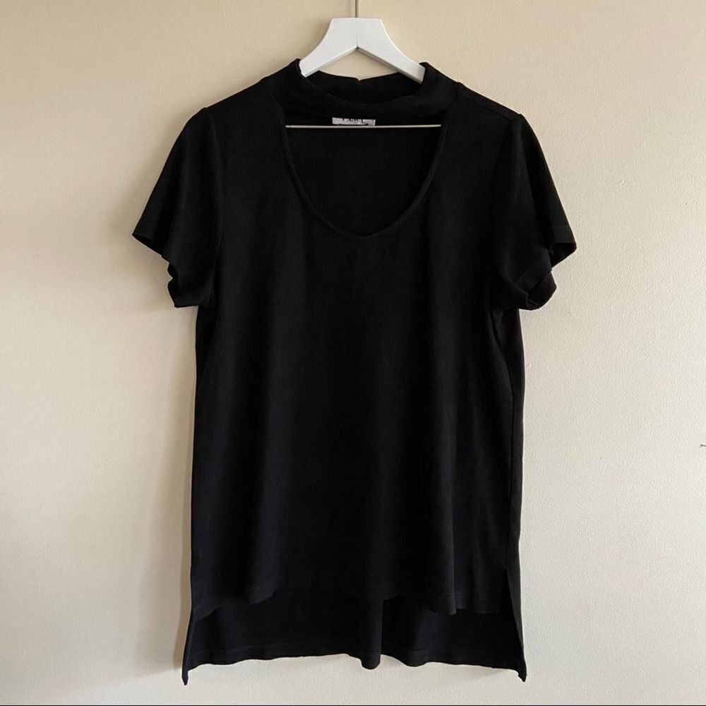 P.Cill Faux Suede Black Choker Top Size L